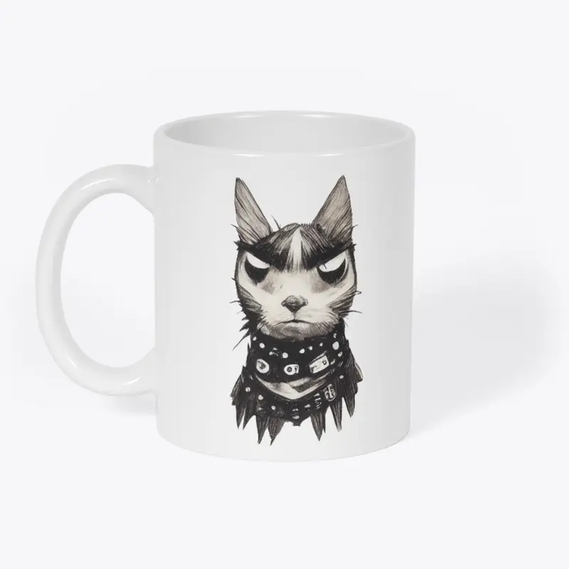 Coolest Punk Rock Cat Sketch 