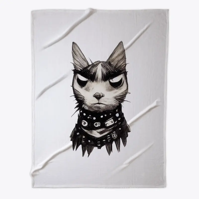 Coolest Punk Rock Cat Sketch 