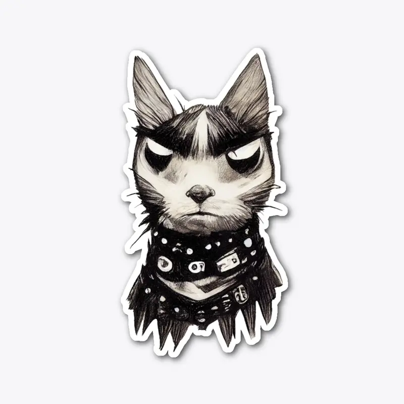 Coolest Punk Rock Cat Sketch 