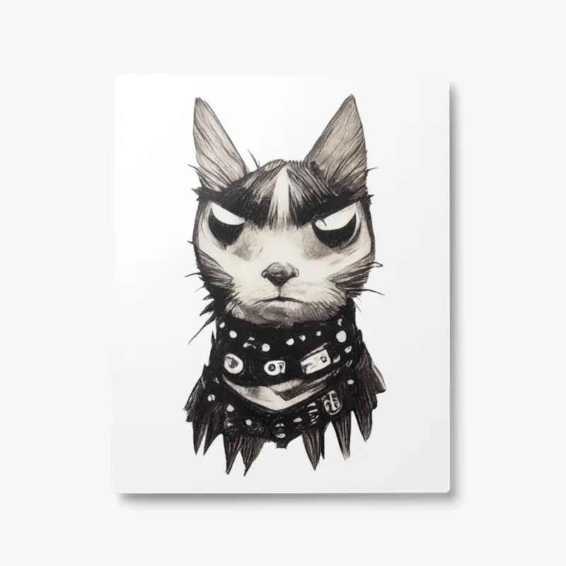 Coolest Punk Rock Cat Sketch 